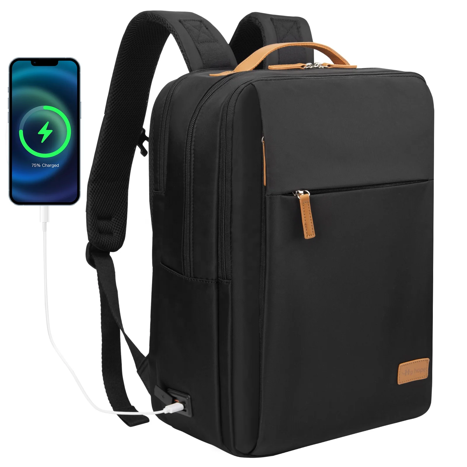Large Executive Office Laptop Backpack Computer Backpack With USB Charging Port Shoulder Laptop Bag For Men Business Backpack