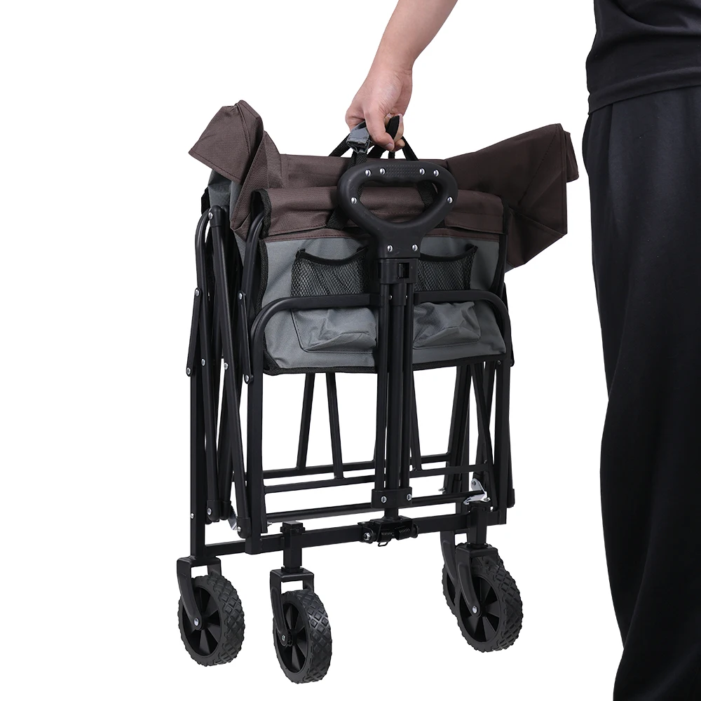 OASIS Outdoor Collapsible Folding Wagon Garden Cart with All Terrain Wheels for Camping Fishing Transport Tool Carts