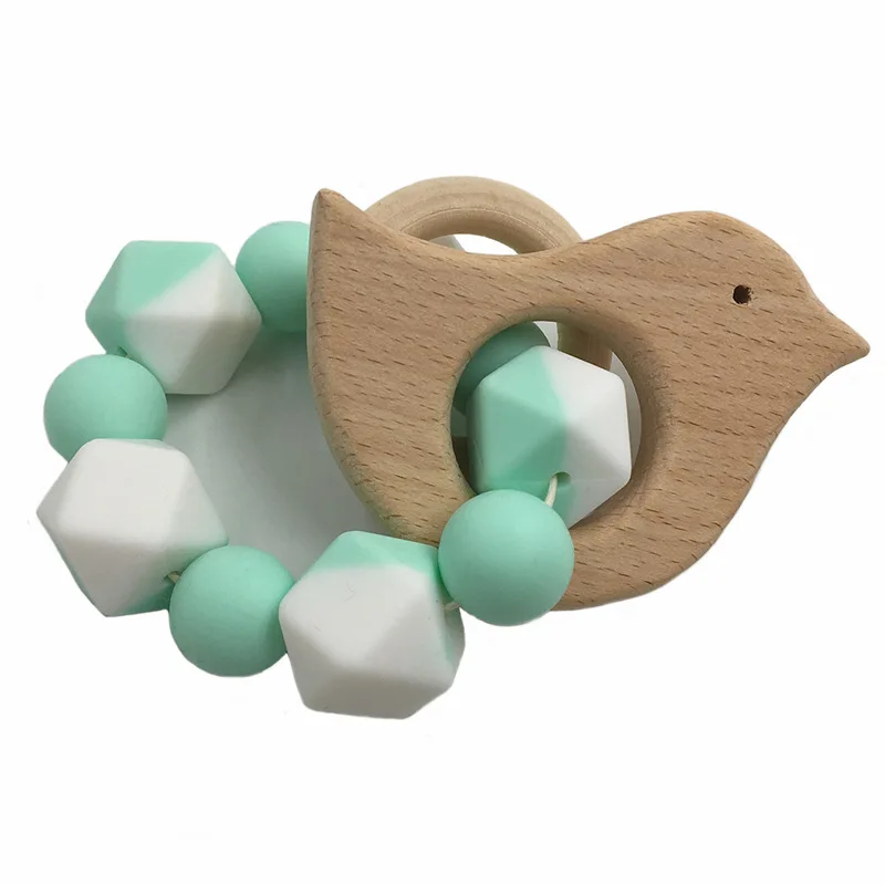 INS hot style wooden silicone baby molars for children molars chain chewing molars teether,Wholesale Safe Infant Food Grade toys