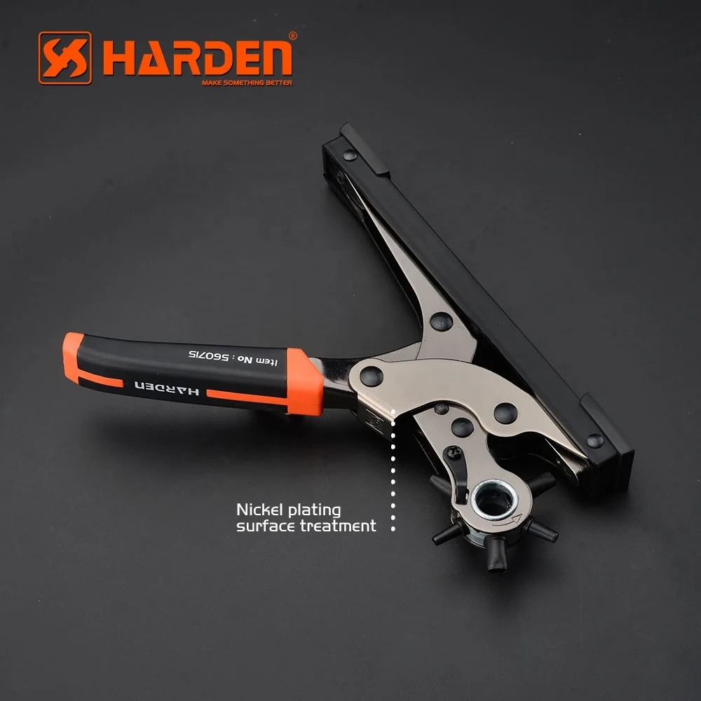 HARDEN 250mm Pro Rotary Punch Multi Hand Tool  Metal Leather Punch Pliers For round flat oval hole punching