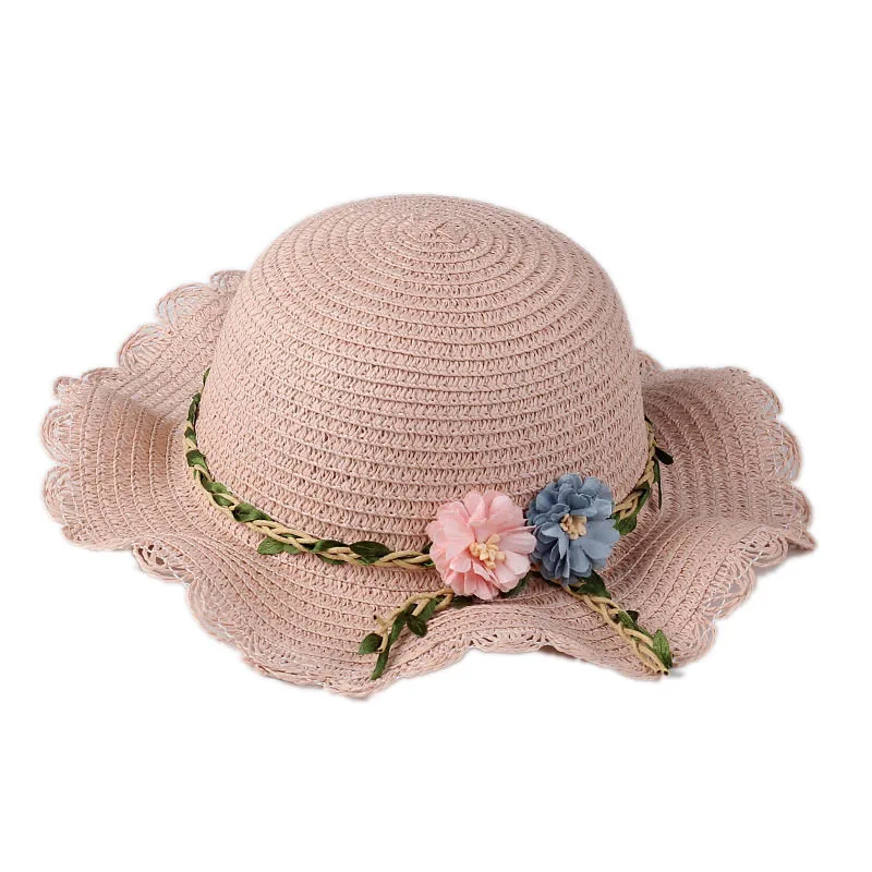 Лидер продаж на Amazon, оптовая продажа, индивидуальная соломенная шляпа для маленькой девочки, красивые женские американские соломенные шляпы с натуральной травой и цветами