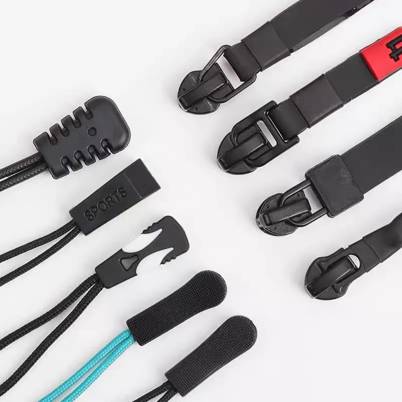 U Shape Non-slip Zipper Pullers PVC/TPU Zipper Tags Cord Replacement for Backpacks Jackets Zipper End Strap Lariat Accessories
