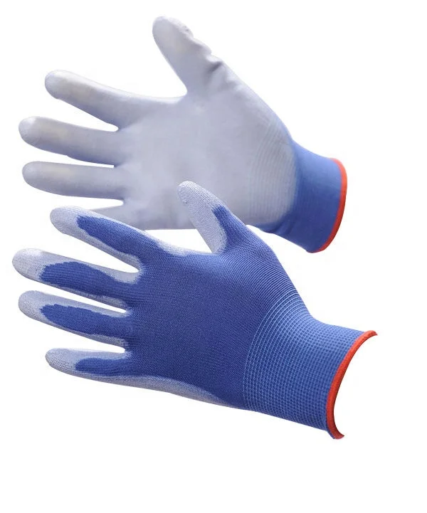 13 gauge knitted with light PU coated cheap working safety construction Gloves