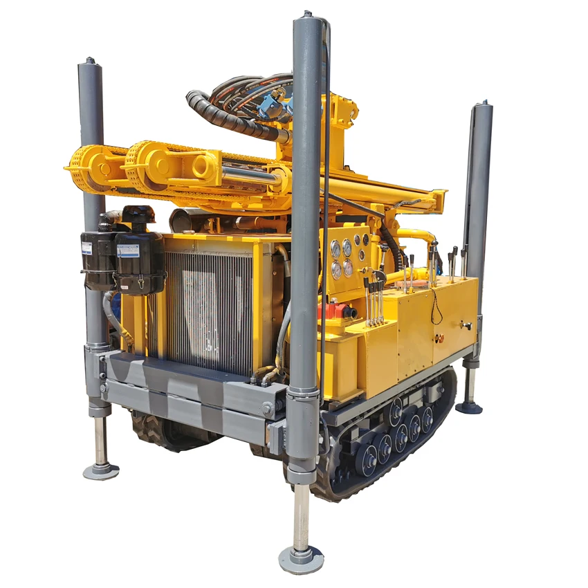 Drilling 50m 100m 200m crawler remote control all-diesel pneumatic water well drilling rig