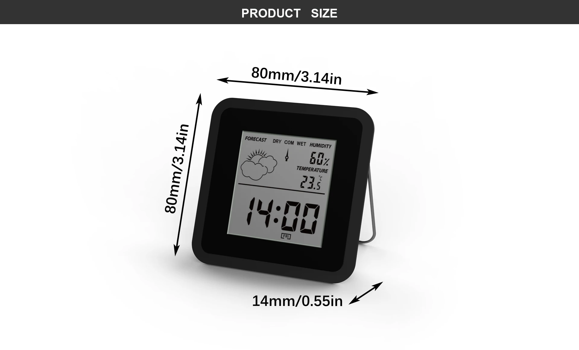 Electronic Indoor Hygrometer Thermometer Digital Temperature Humidity Meter digital wall clock display