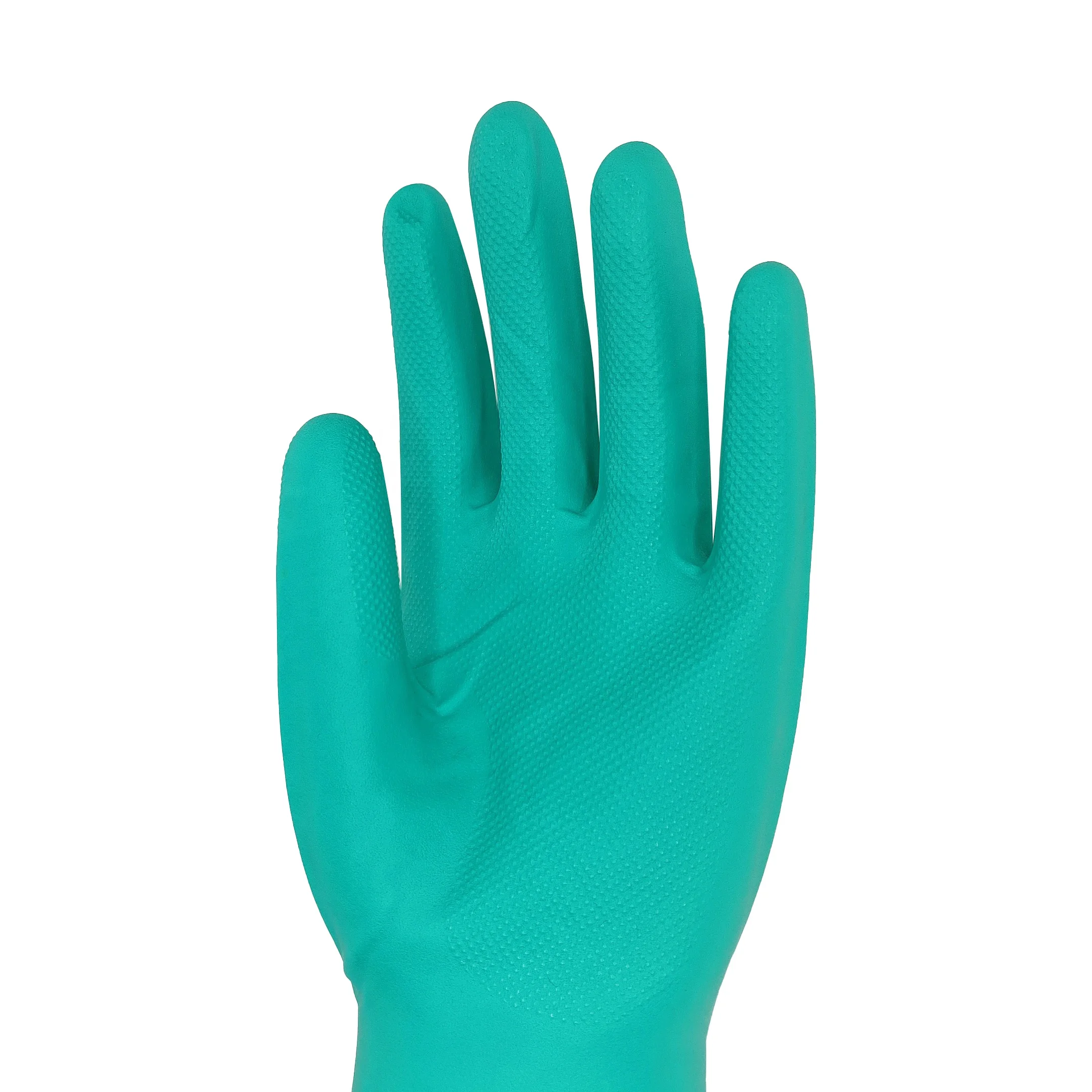 EN374 15mil green nitrile chemical resistant industrial household gloves