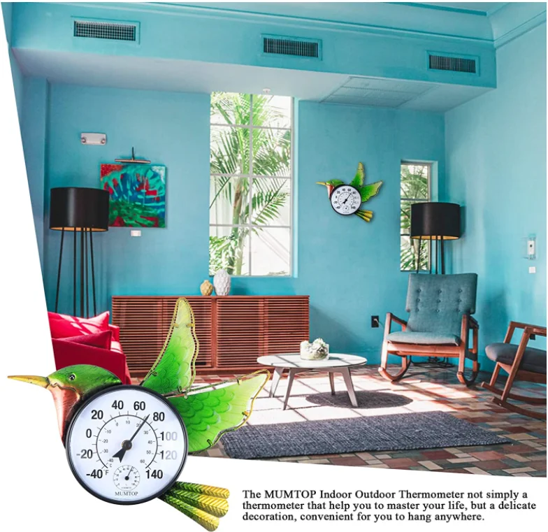 Indoor and outdoor thermometers waterproof wireless thermometer and hygrometer battery-free yard ornaments