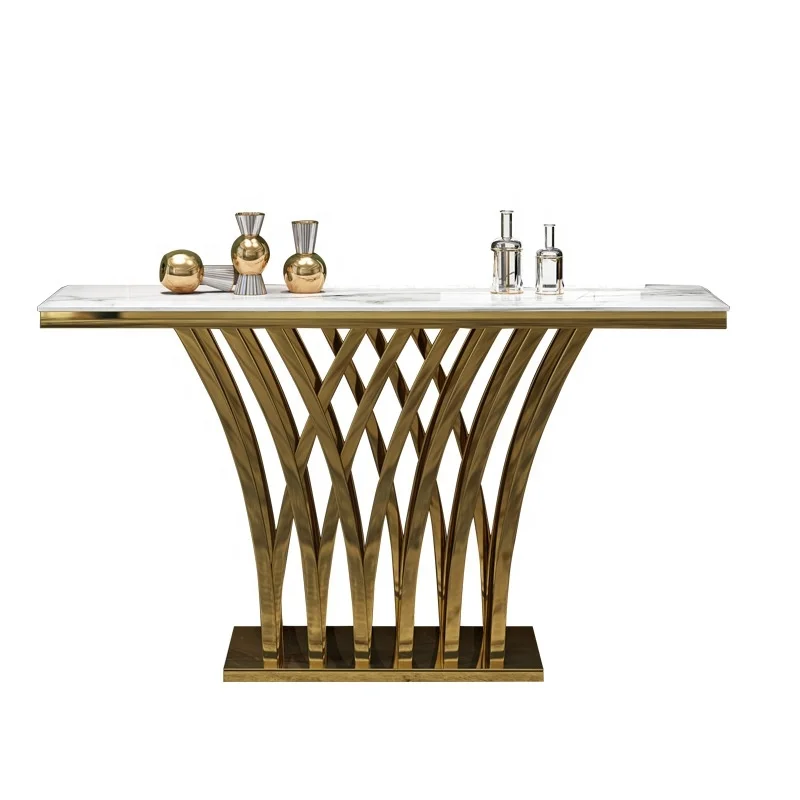 Customized Home Furniture White Nordic Console Table Luxury Marble European Table Top Console CT009