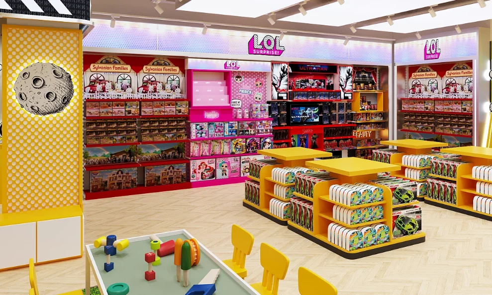 Shop Furniture Window Display Table 3D Retail Shop Toy Store Interior Design