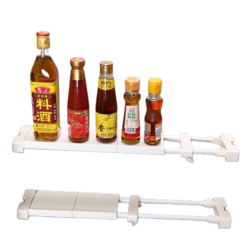 Kitchen Crevice Storage Telescopic Rod Storage Rack Layered Shelf Window Sill Expandable Partition Board Household Sundries Rack