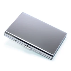10 Pockets Metal Wallet Box Credit Bank Name Novelty Card Holder Business Card Case Stainless Steel Anti RFID Wallet