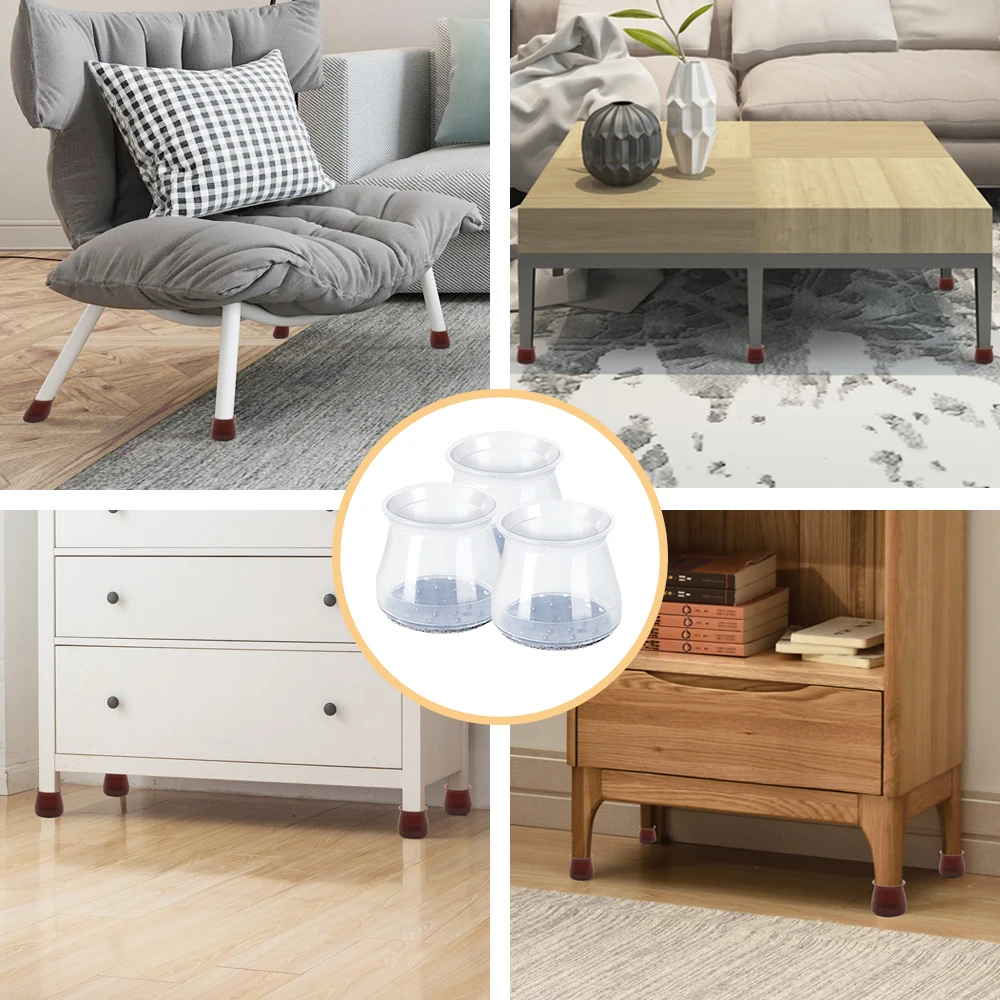 Amazon hot sell Silicone Furniture Feet Cover Felt Bottom Chair Leg Protectors For Wood Floor Upgraded