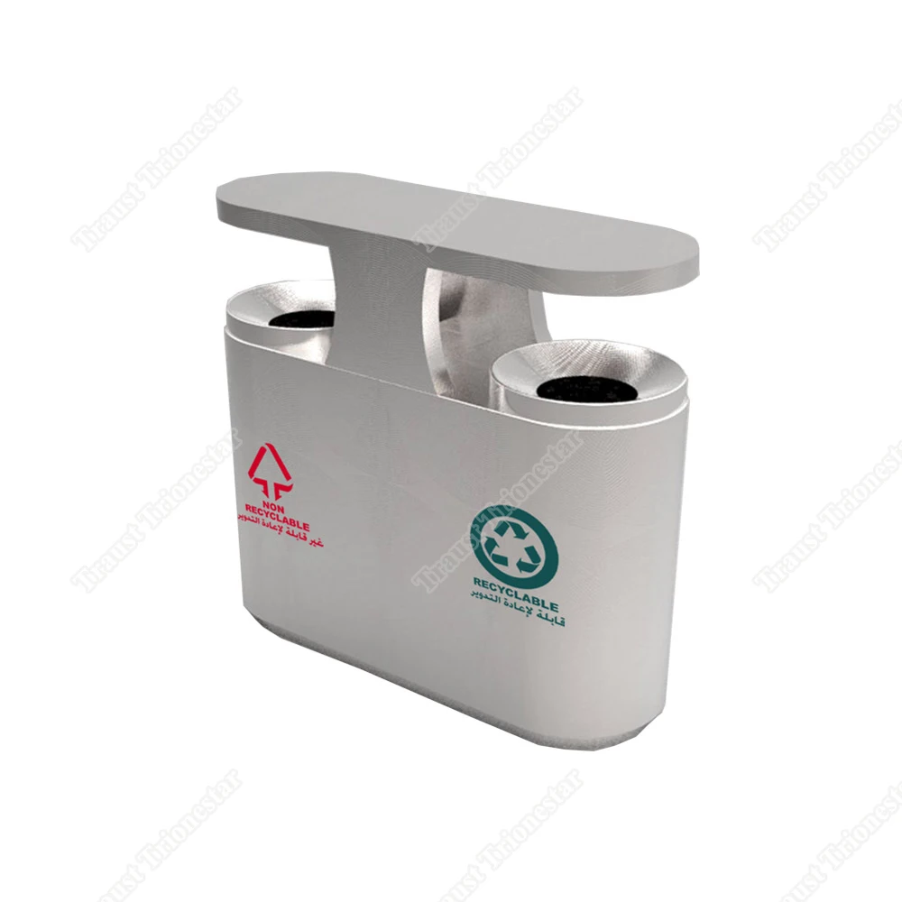 Traust commercial outdoor street large heavy duty recycling touchless locked storage stainless steel waste trash garbage can bin