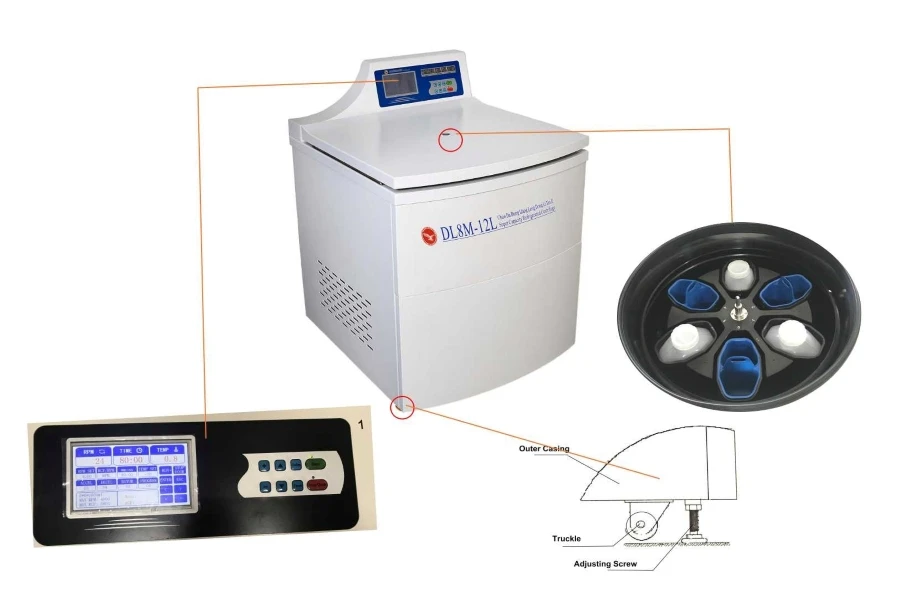 floor type blood bag OEM Utra high-capacity centrifuge with swing bucket rotor DL8M-12L