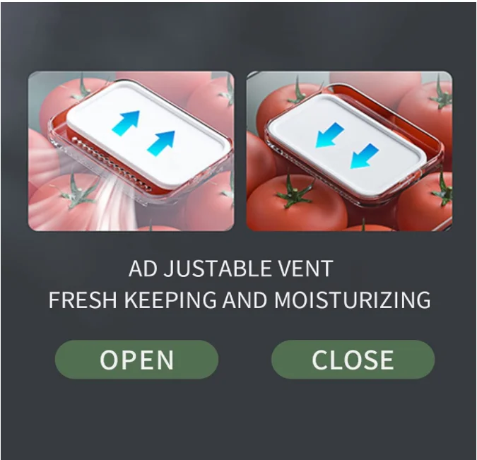 New Design Portable PET Organizer Keeper Refrigerator Food Plastic Storage Box With Lids