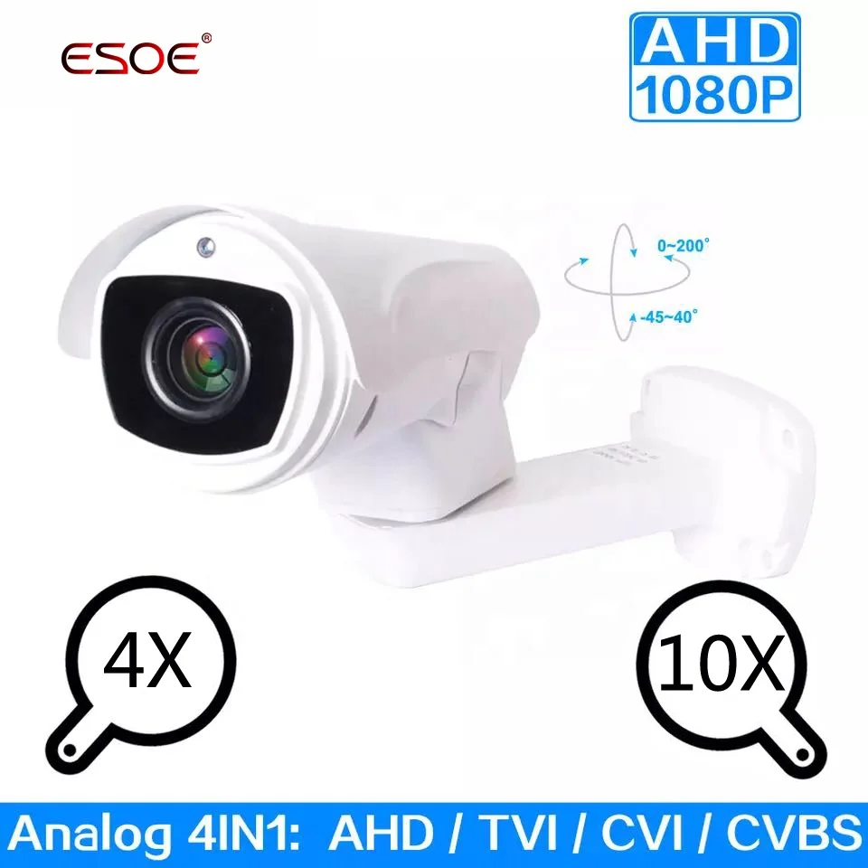 4 in 1 analog HD 4X 2MP 1080P Outdoor waterproof IP66  Optical Zoom IR CCTV Security AHD 10X mini Bullet ptz camera
