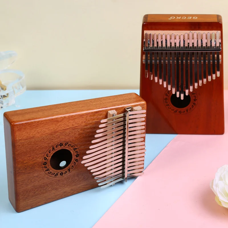 Thumb-fingered harp, mahogany finger harp, a two-fingered harp instrument