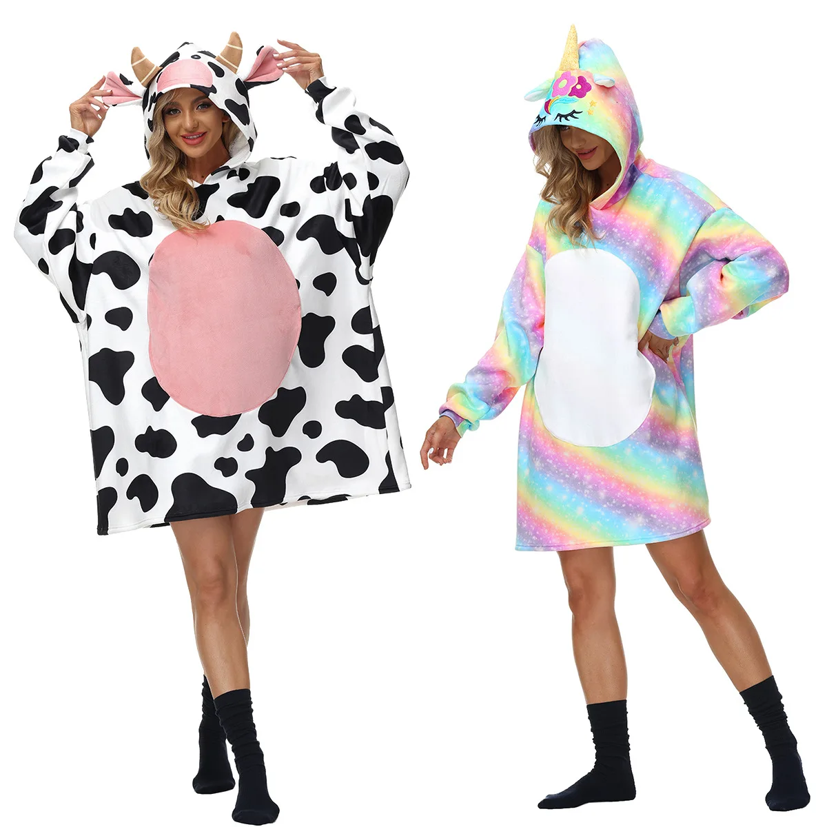 High Quality Soft Comfy Warm Wearable Oversized Sherpa Hoodie Sweatshirt Blanket For Adults Teens