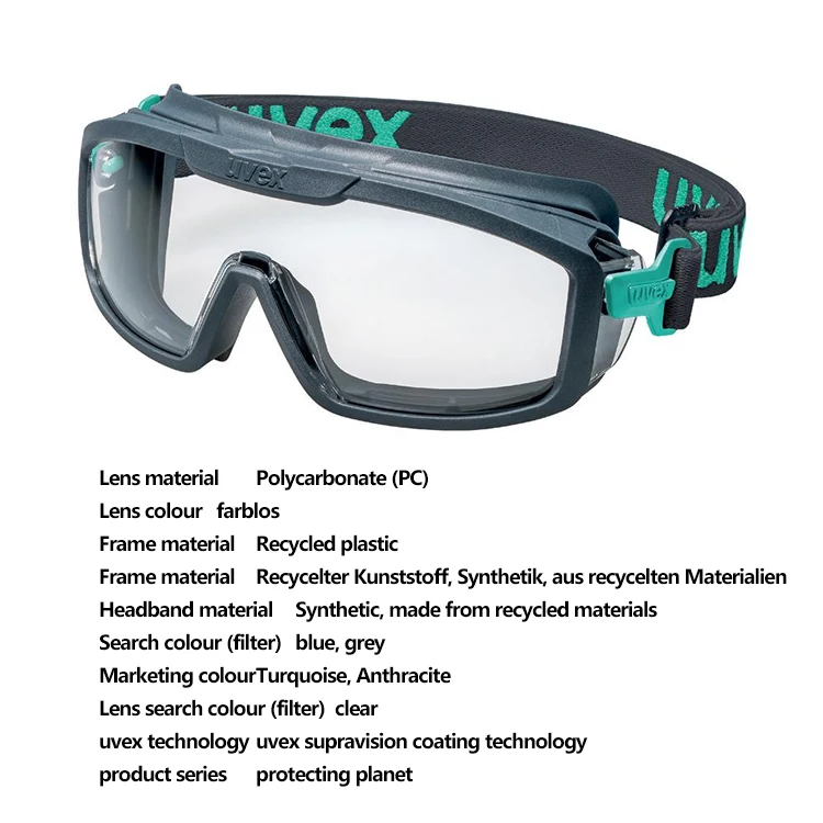 Uvex i-guard planet 9143297 Fashion Eye Protection Scratch Chemical Resistant Anti Fog Protective Glasses Safety Goggle