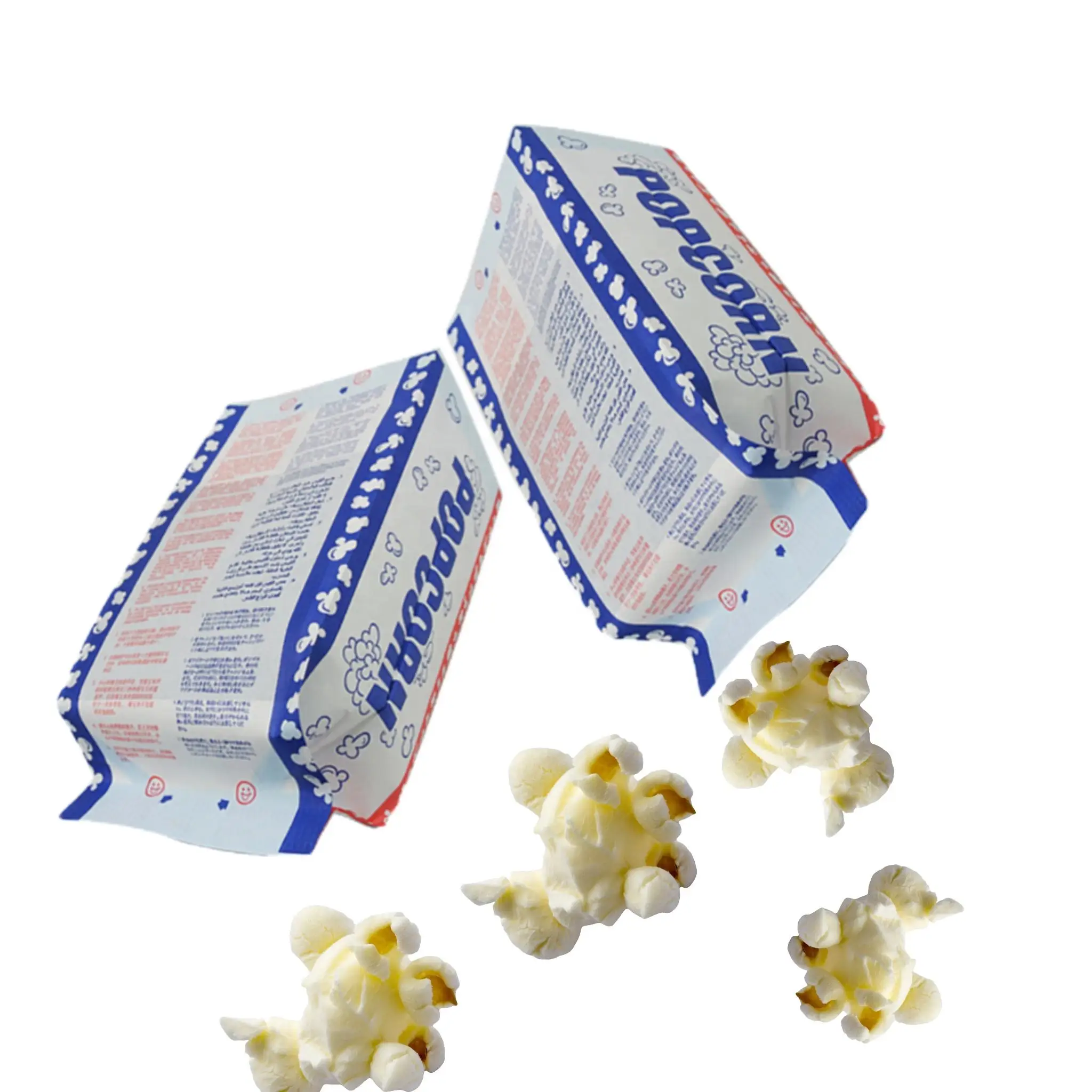 Custom Printed Food Grade Kraft Paper Greaseproof Microwave Popcorn Bags