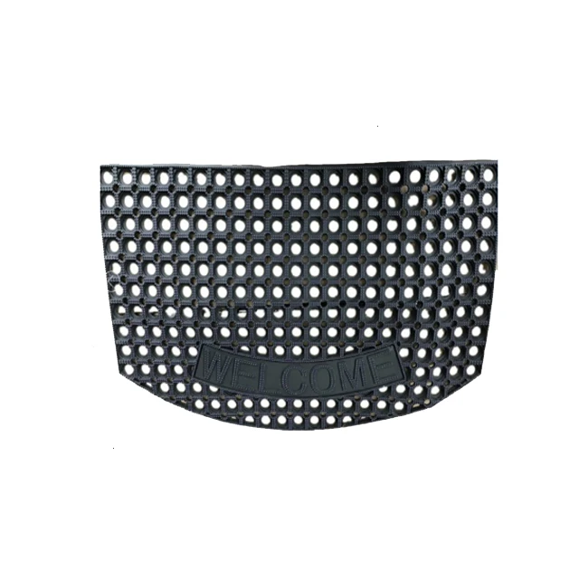 Non Slip Welcome rubber Door Mats Indoor Outdoor carpet Durable Washable Shoe Rugs Wet Area Door Mat with holes