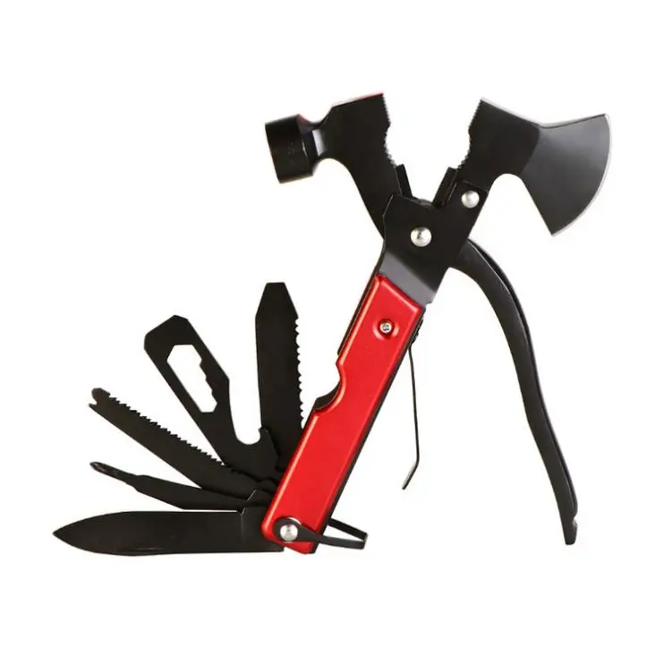 Уличный портативный многофункциональный инструмент из нержавеющей стали, топор для кемпинга, безопасный молоток, плоскогубцы, штопор, нож