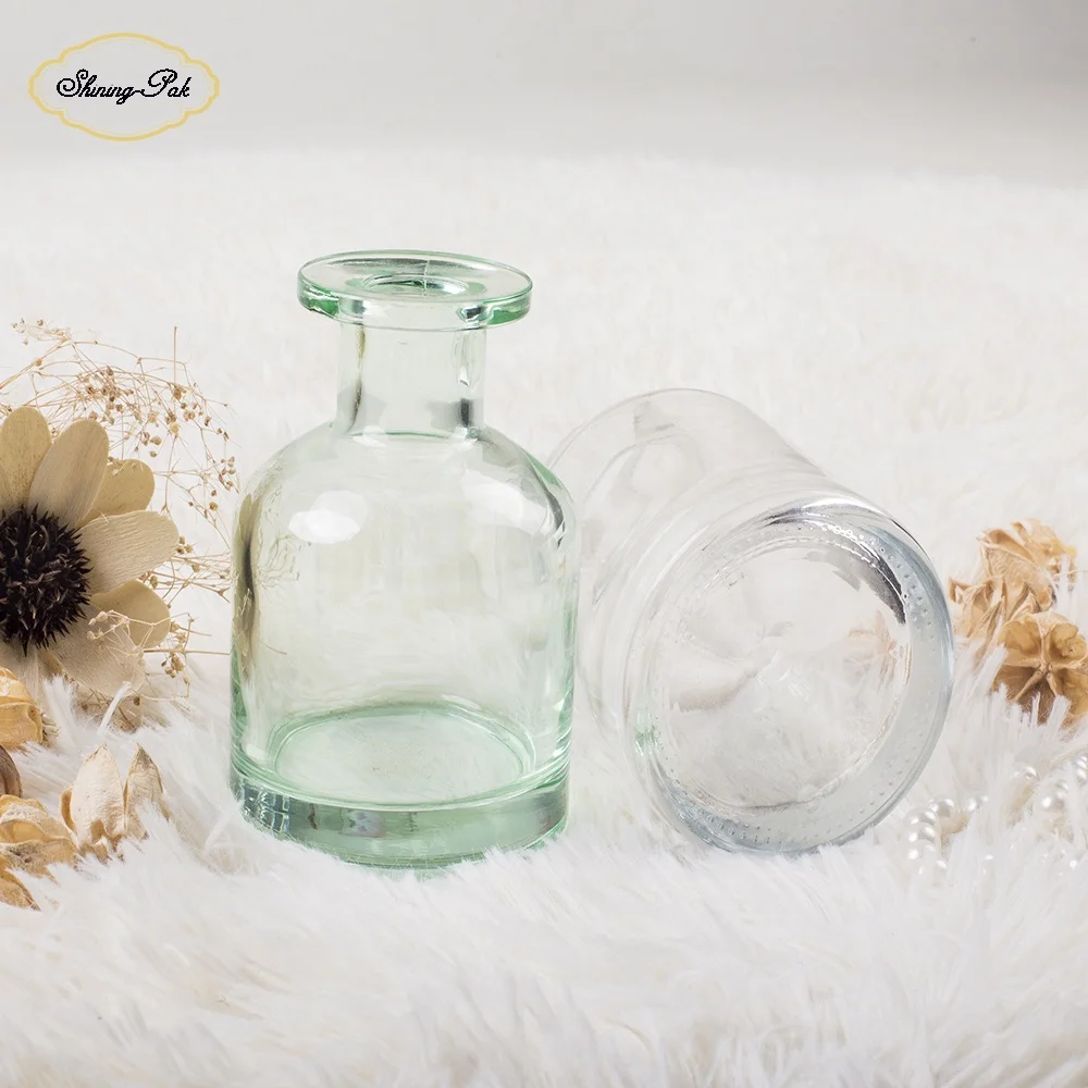 Luxury Empty 300Ml Cylinder Green Best Scent Atomiser Reed Diffuser Glass Bottle