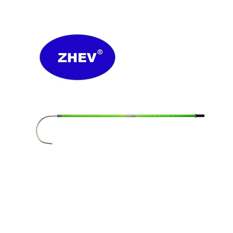1.8M 2M 2.5M Green Fiberglass Rescue Rod Hook For Fireman Lifesafe Insulation