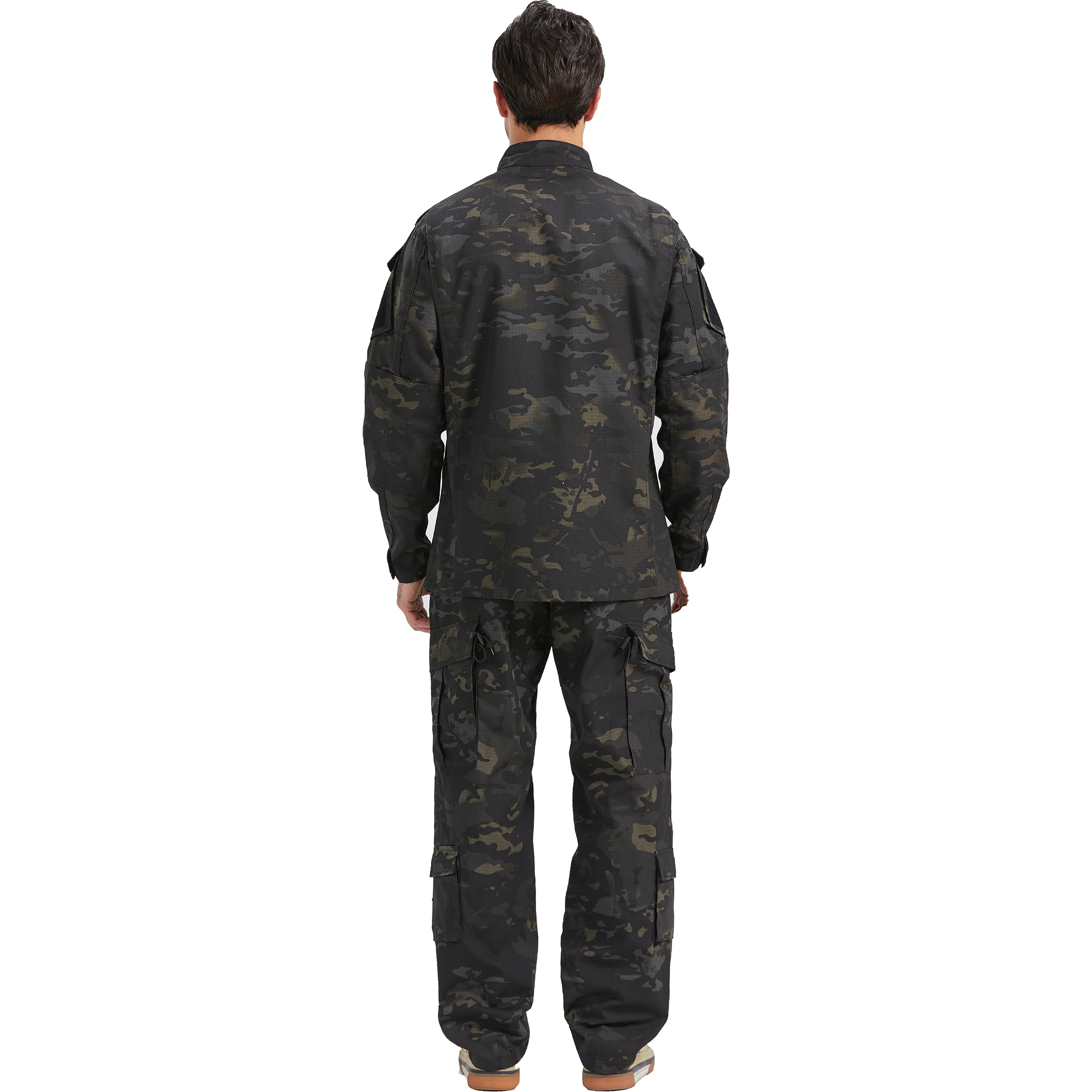 durable tear-resistant Moisture-wicking Forest Camouflage tactical cosplay sports training jacket tactical outdoor uniform