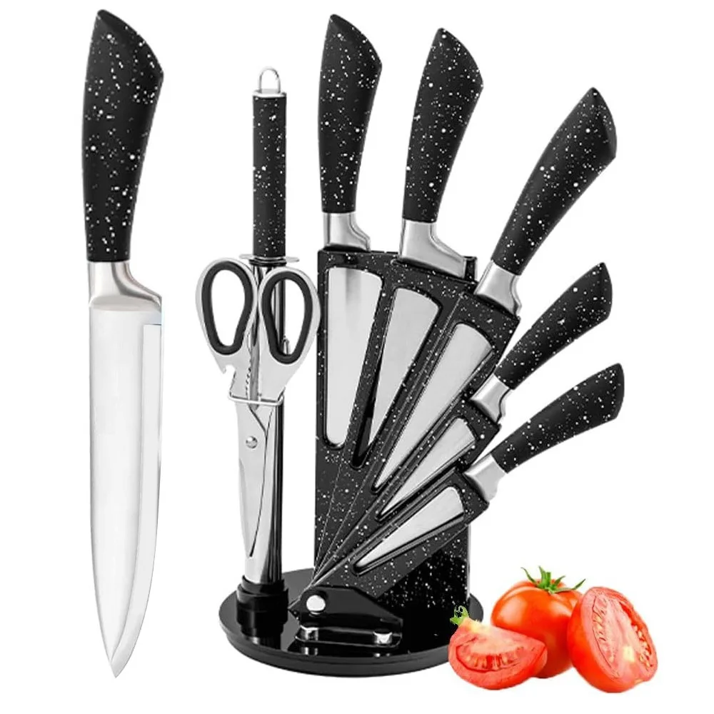 Набор кухонных ножей из нержавеющей стали с полой ручкой, 9 шт.