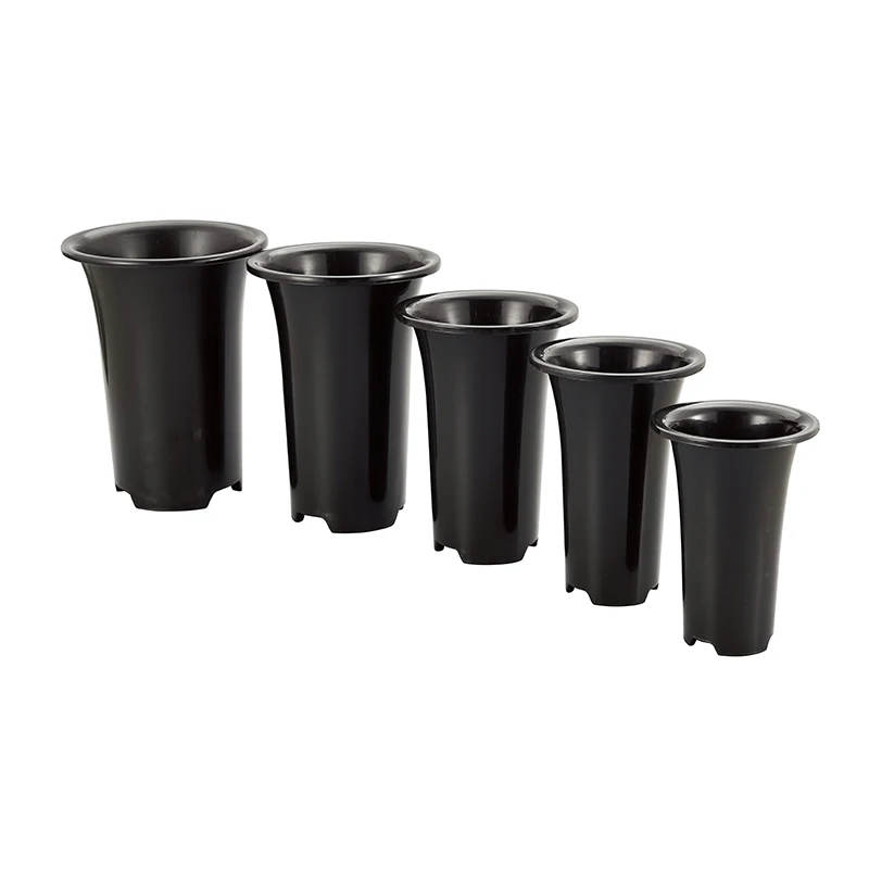 Custom Durable Garden Black Plastic Orchid Fower Pot  For Nurseries