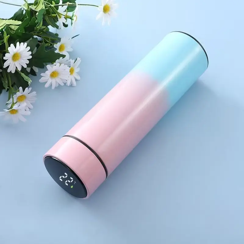 500ml Stainless Steel Thermos With Touch Sensor Led Digital Smart Leakproof Vacuum Flasks Water Bottle