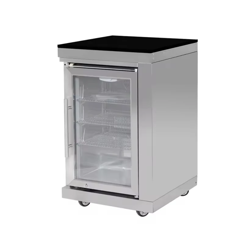 6+1 Burners Barbecue Grill With Side Burner Cabinet Modern Integral Modular Outdoor Kitchen Stainless Steel BBQ Grills Cabinets