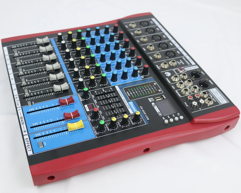 Professional Studio Music Equalizer 6 Channels Analogue Mixing Console Digital Effect Processor Audio Mixer