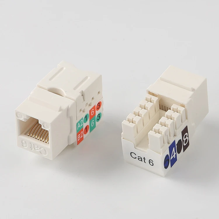 Rj45 Cat5e Cat6 Cat6a Utp Unshiled 90 Degree Tool Free Keystone Jack