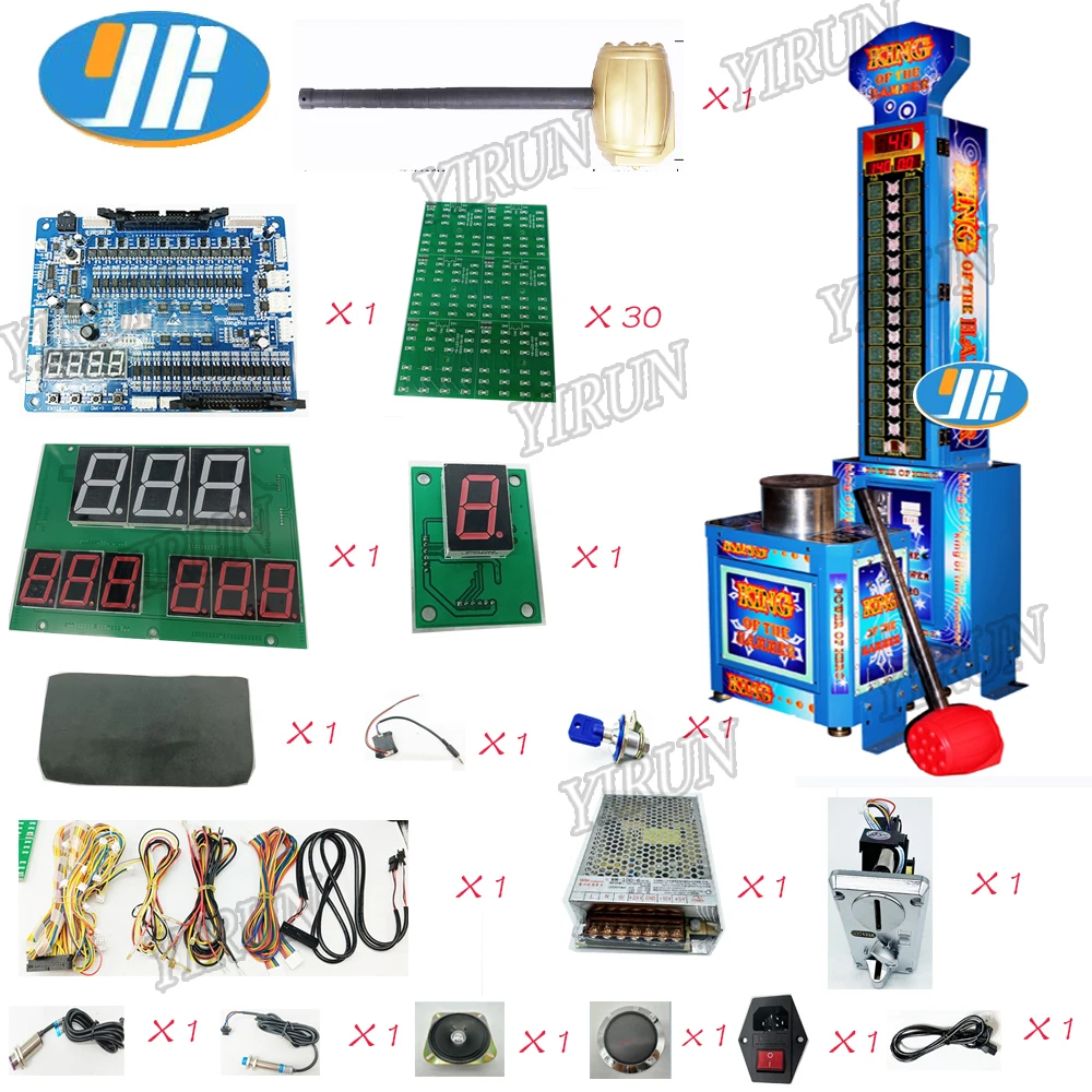 YIRUN DIY Kit for Club Bars Coin-Operated King Hammers Video Boxing Machine High Profit Arcade Game Wooden Fiberglass Material