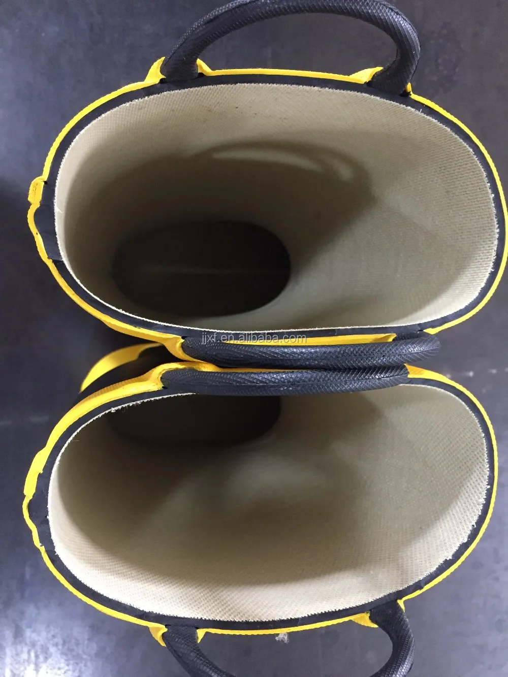 Firefighter safety steel toe steel midsole fire rubber boots fireman shoes