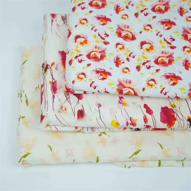 luxury 3d printing digital printed 100% tencel twill fabric manufacture for garment 180GSM