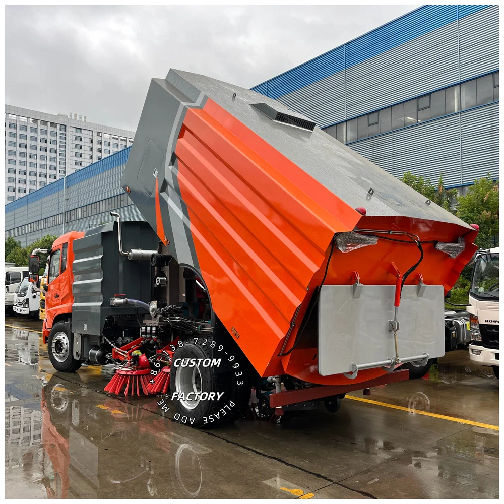 China Factory sale good price Dongfeng 16 cube Road Washing and Sweeping Truck Road Sweeper Truck for sale factory export