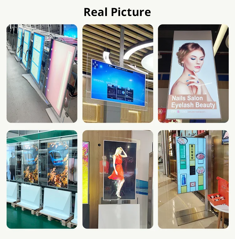 JCVISION 55 indoor inch floor standing double side transparent oled Android Touch advertising screen display