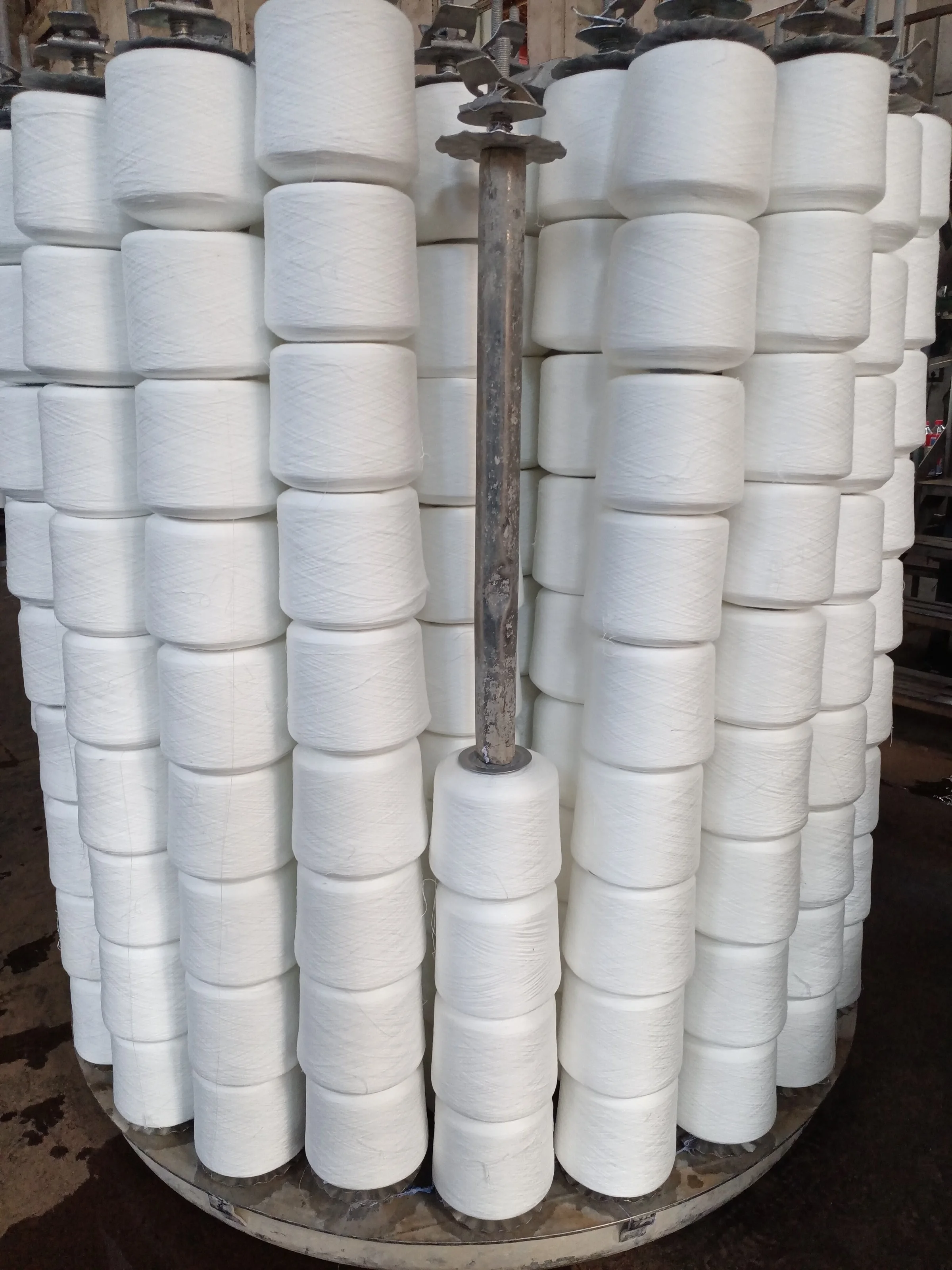 Factory Direct 100% Polyester Core Spun Yarn  Poly Ploy 35/2 Raw White Yarn