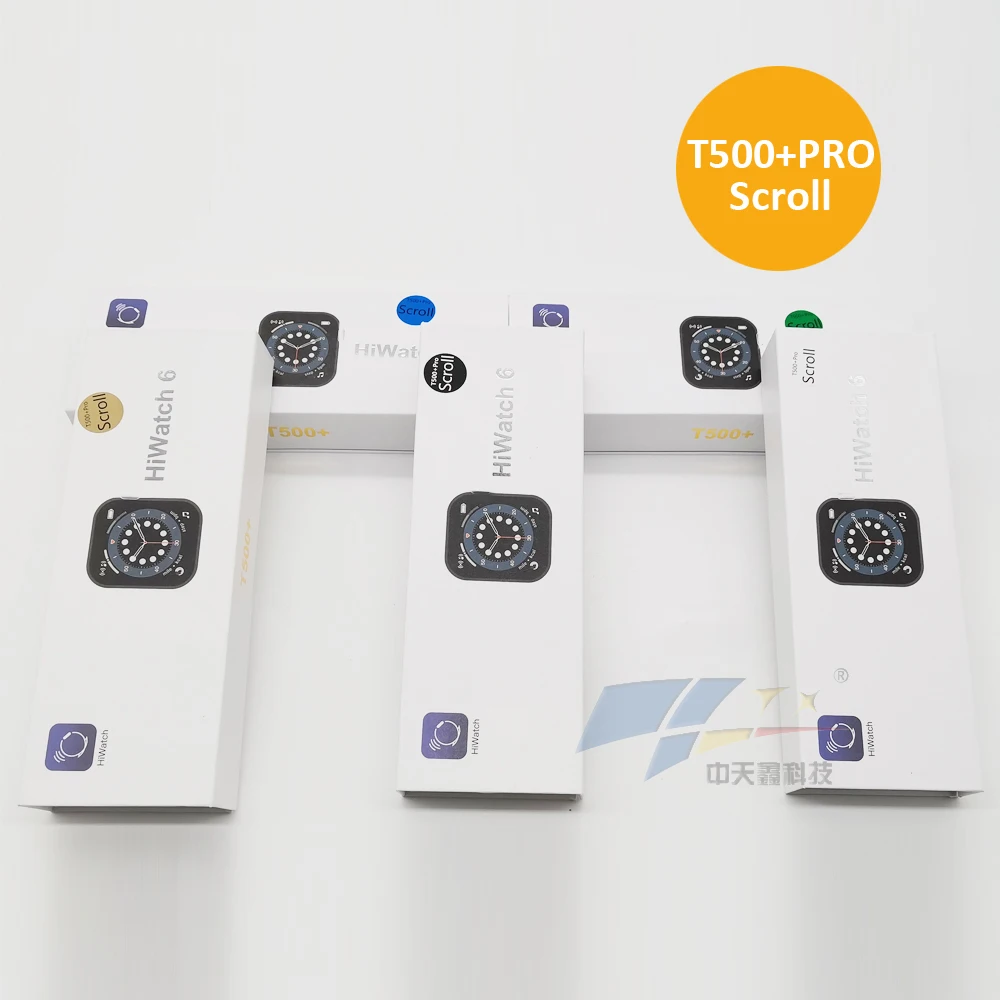 2021 full touch screen smart watch 1.75 inch series6 pedometer BT wireless smart bracelet smartwatch T500+pro