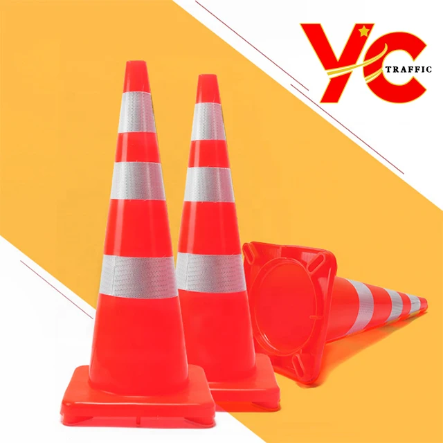 Cheap Safety Cones 450mm Orange Traffic Cone 28 Inch Traffic Safety Cones YOUCHAO Traffic Rubber YC-ST-314Z CN;BEI 1.5kg Black