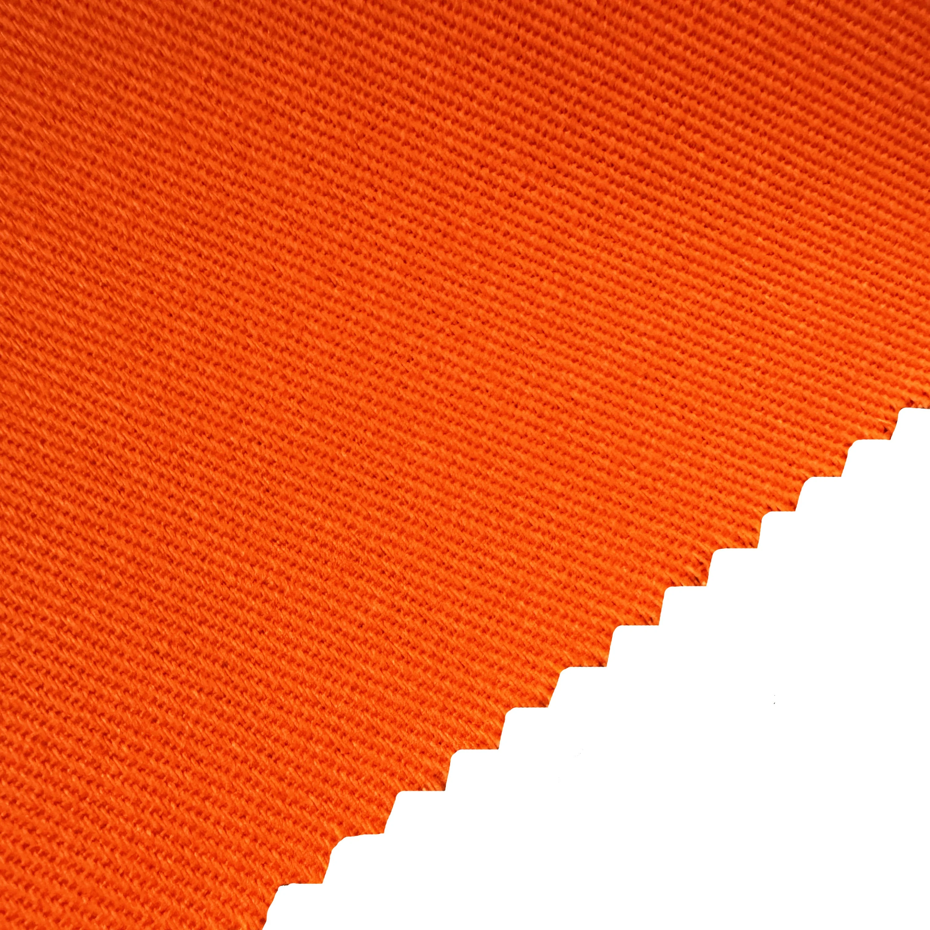 320g orange pure cotton CP flame retardant twill fabric for sale