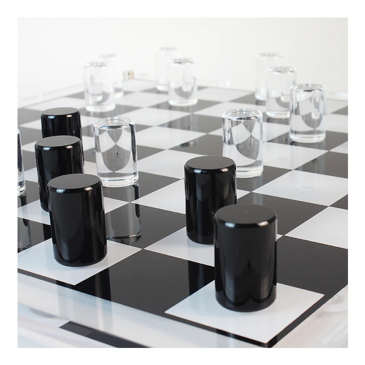 Backgammon Chess Set for Adults and Kids International Chess 3D Lucite Acrylic Luxury  Chess Game Board Set Tic Tac Toe Pieces