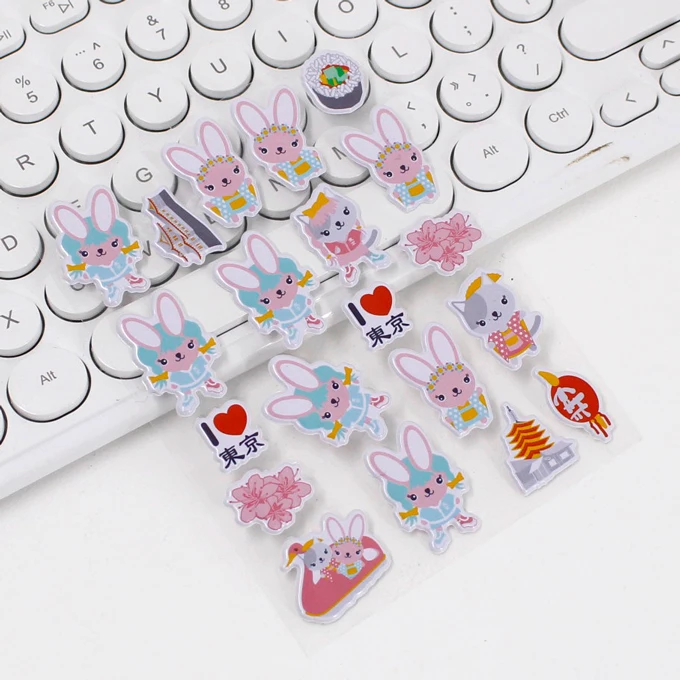 Cheap promotional gift puffy 3D sticker ,EVA puffy stickers cartoon sticker