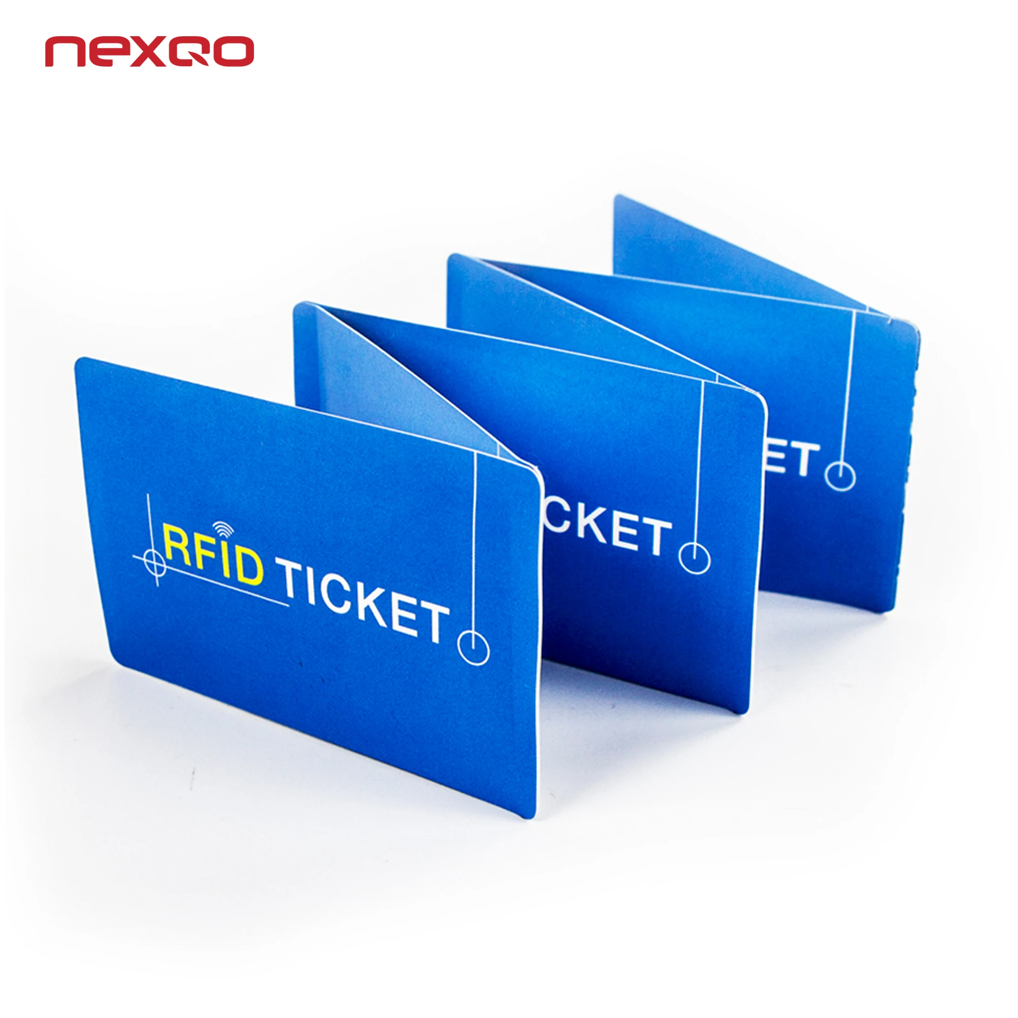 Nexqo fanfold RFID paper/PVC ticket with barcode