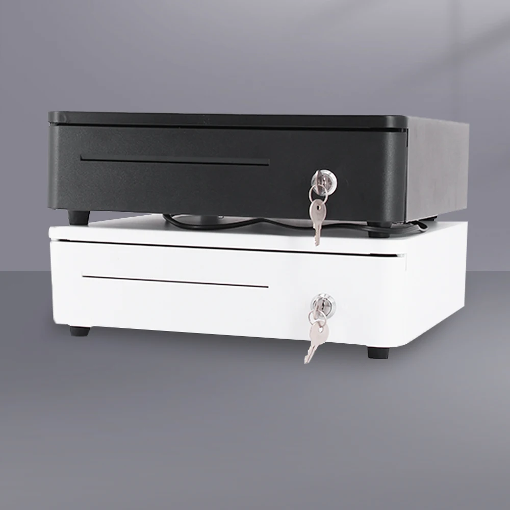 HER-330 Large Capacity Supermarket Storage Cash Drawer Secure Metal POS Cash Register