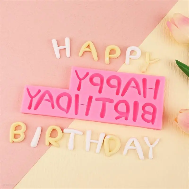 Силиконовая форма с надписью «happy birthday»