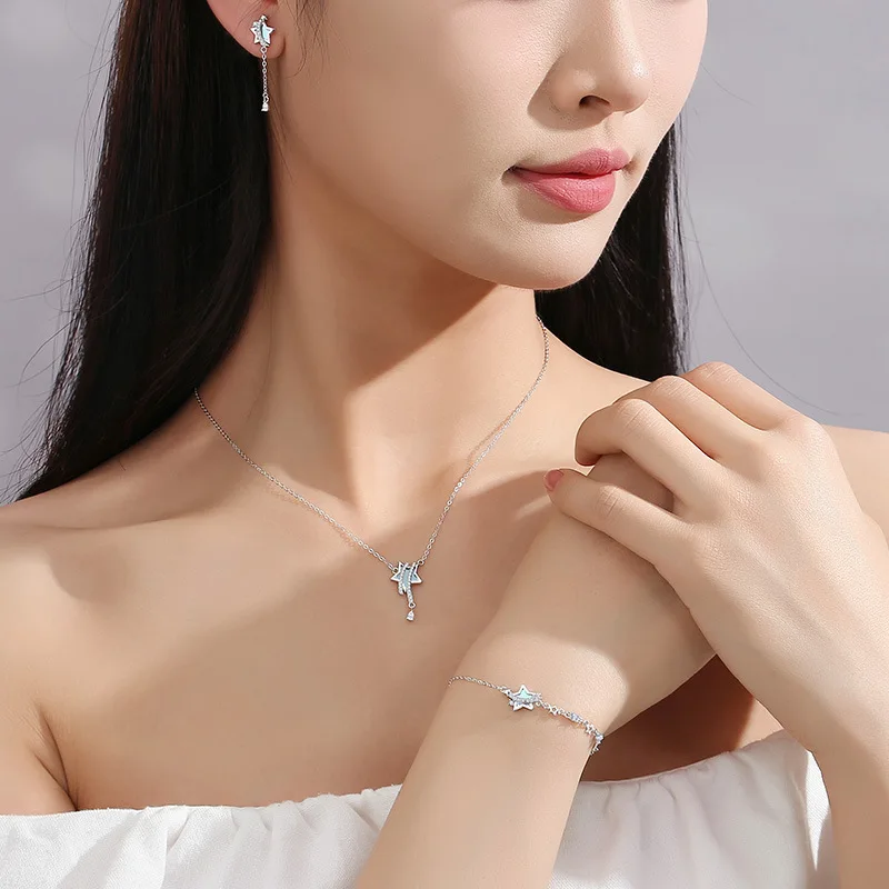 Trendy 925 sterling silver jewellery women christmas choker star pendant necklace cz zircon sterling silver product manufacturer